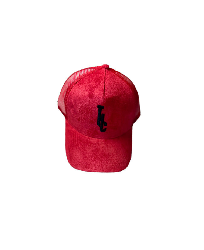 THC Logo Suede Trucker Hat - Red